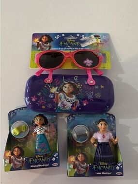 Disney Encanto Pink Sunglasses with Purple Mirabel Hard Case & Mini Dolls